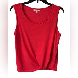Women's Red Tank Top by Max Studio twist Thai side size small